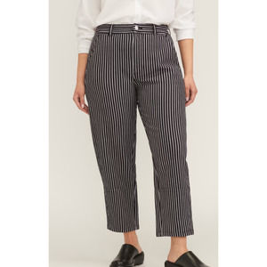 NWT EVERLANE The Utility Barrel Pant Black / Bone SIZE 4